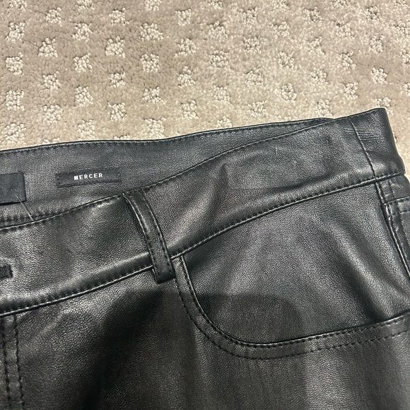 BNWT-Lafayette 148 New York blk leather leggings sz12 - Picture 8 of 11
